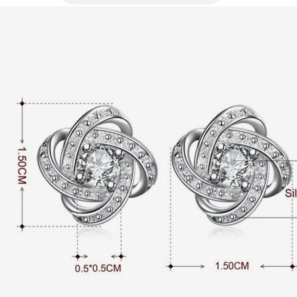 The Ambassador Earring in 925 silver and cz - Picture 5 of 5